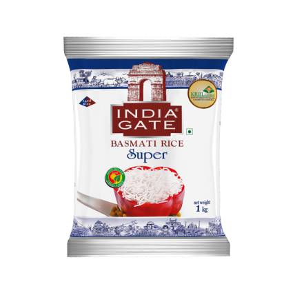 India Gate Rice Basmati Super 1 Kg + 200 Gm Free